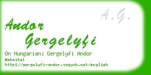 andor gergelyfi business card